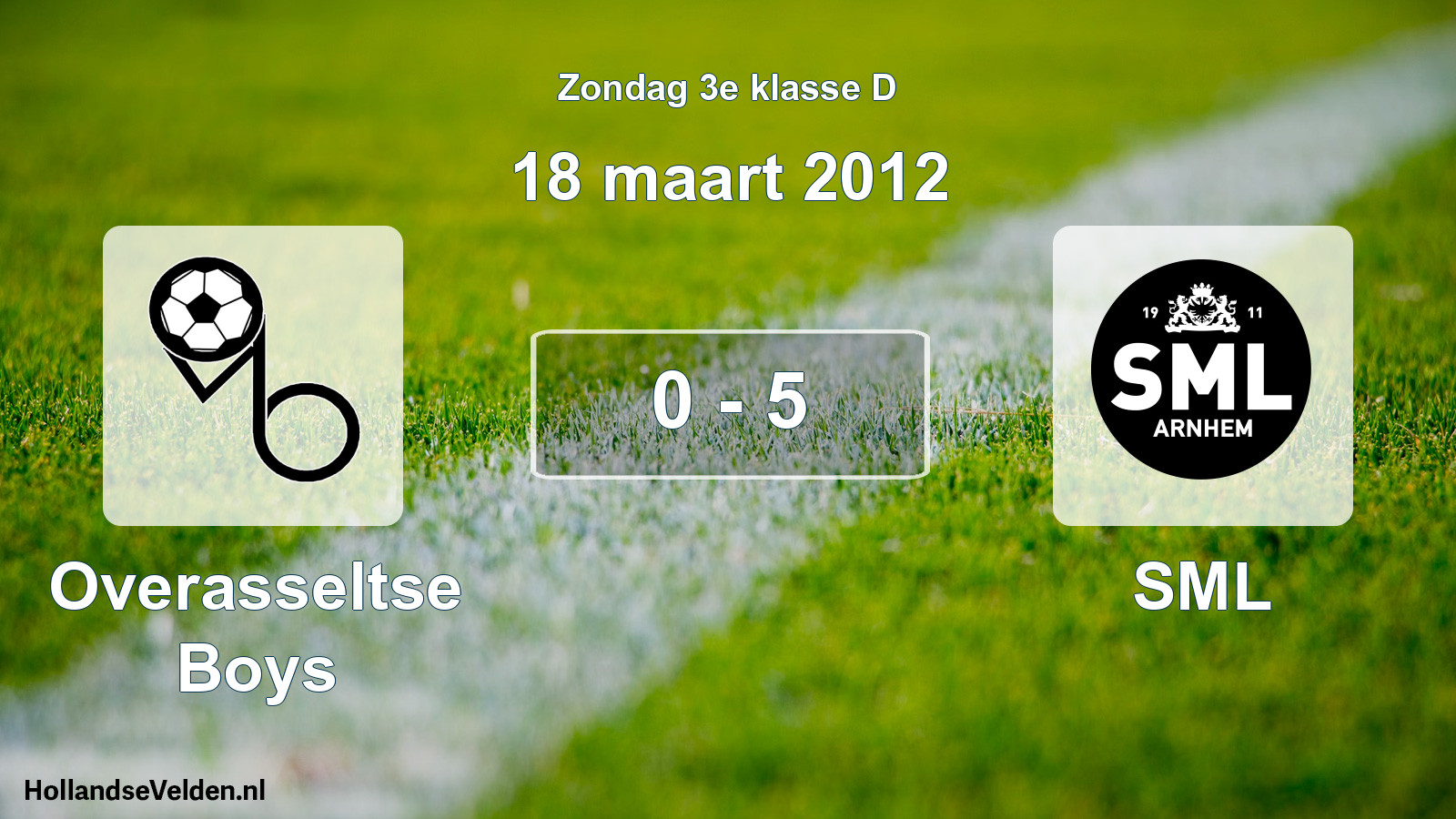 Total number of matches played: Overasseltse Boys - SML 0 - 5 (18 March 2012)