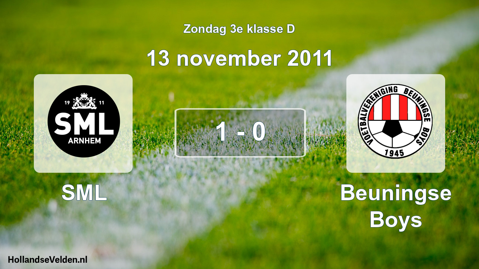 Total number of matches played: SML - Beuningse Boys 1 - 0 (13 November 2011)