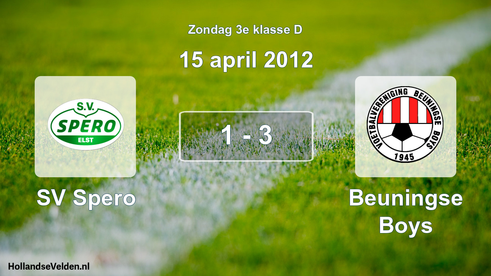 Total number of matches played: SV Spero - Beuningse Boys 1 - 3 (15 April 2012)