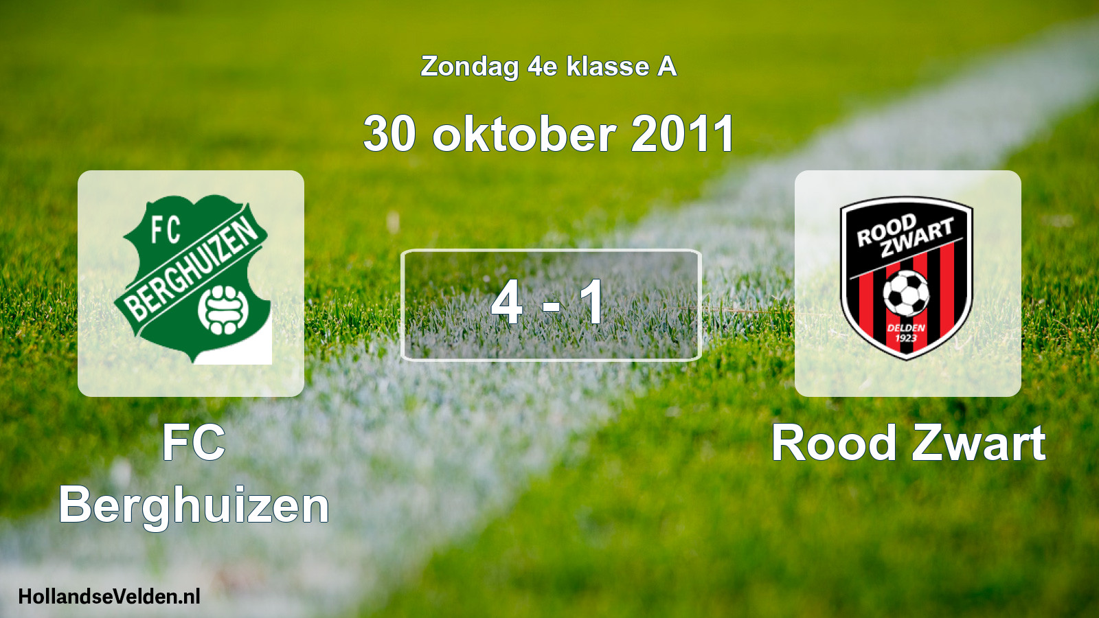 Total number of matches played: FC Berghuizen - Rood Zwart 4 - 1 (30 October 2011)
