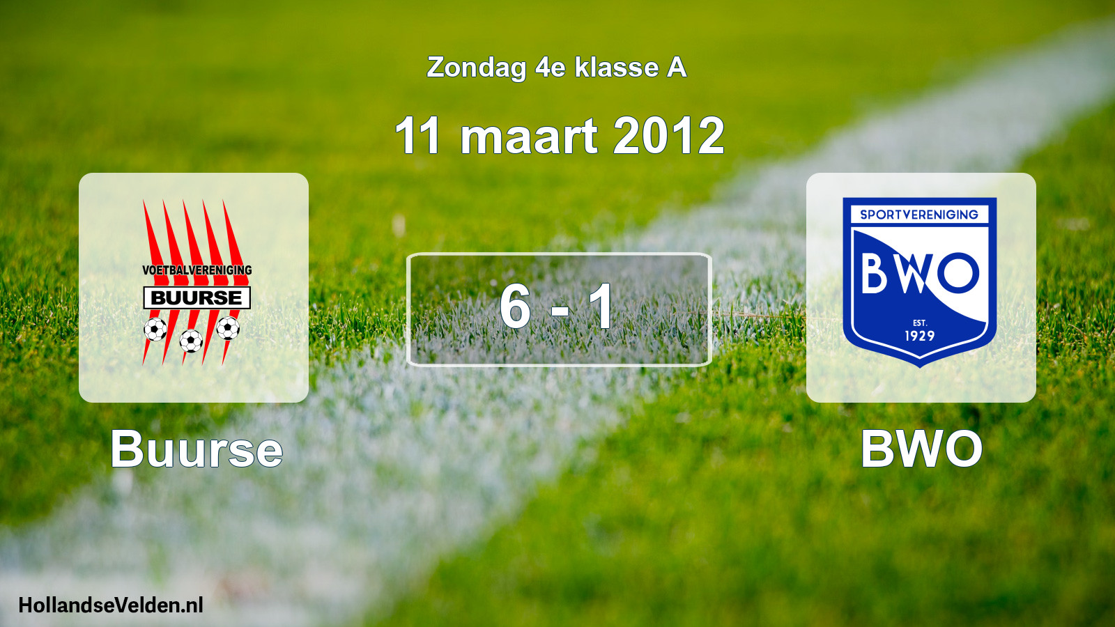 Total number of matches played: Buurse - BWO 6 - 1 (11 March 2012)