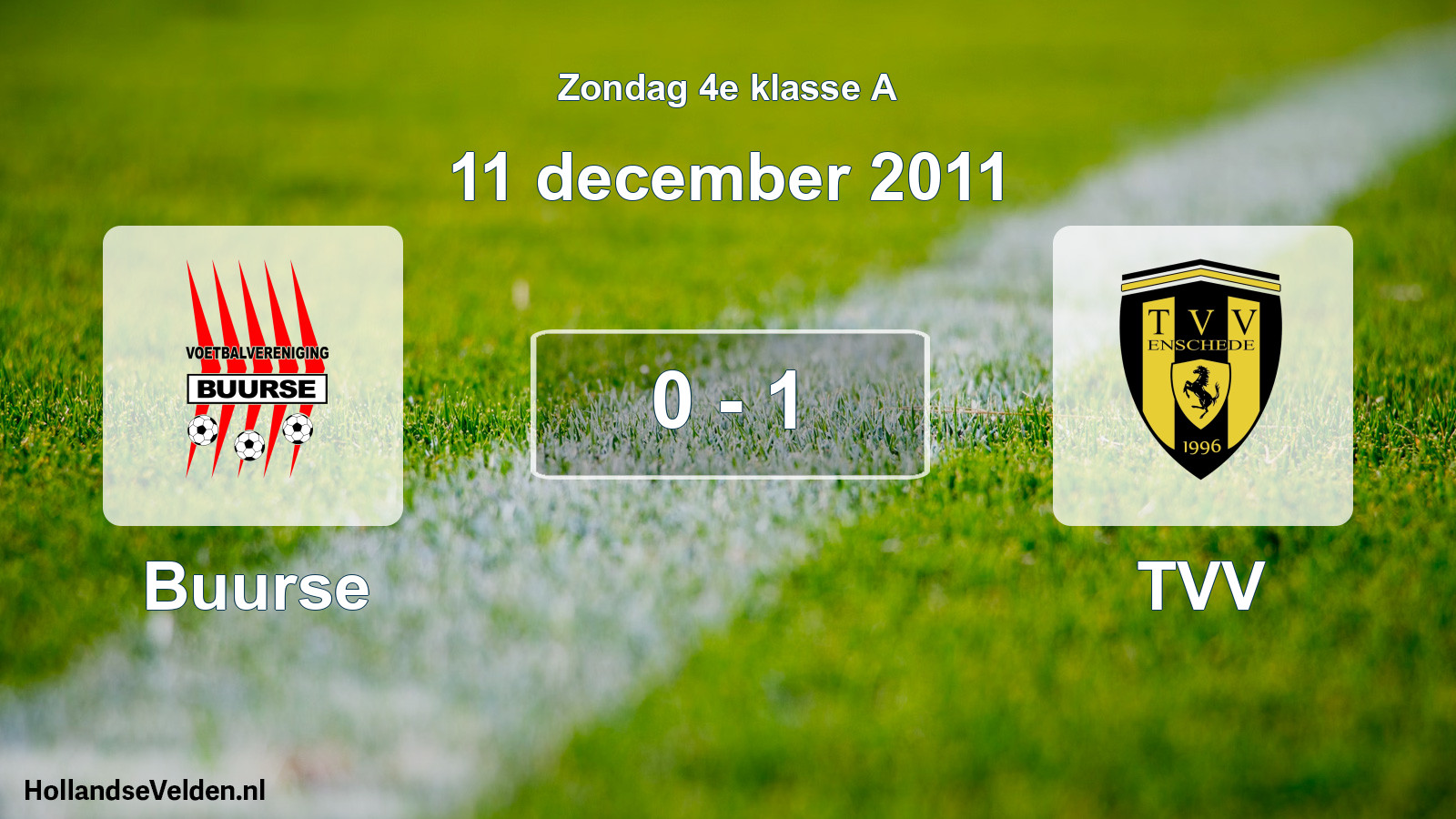 Total number of matches played: Buurse - TVV 0 - 1 (11 December 2011)