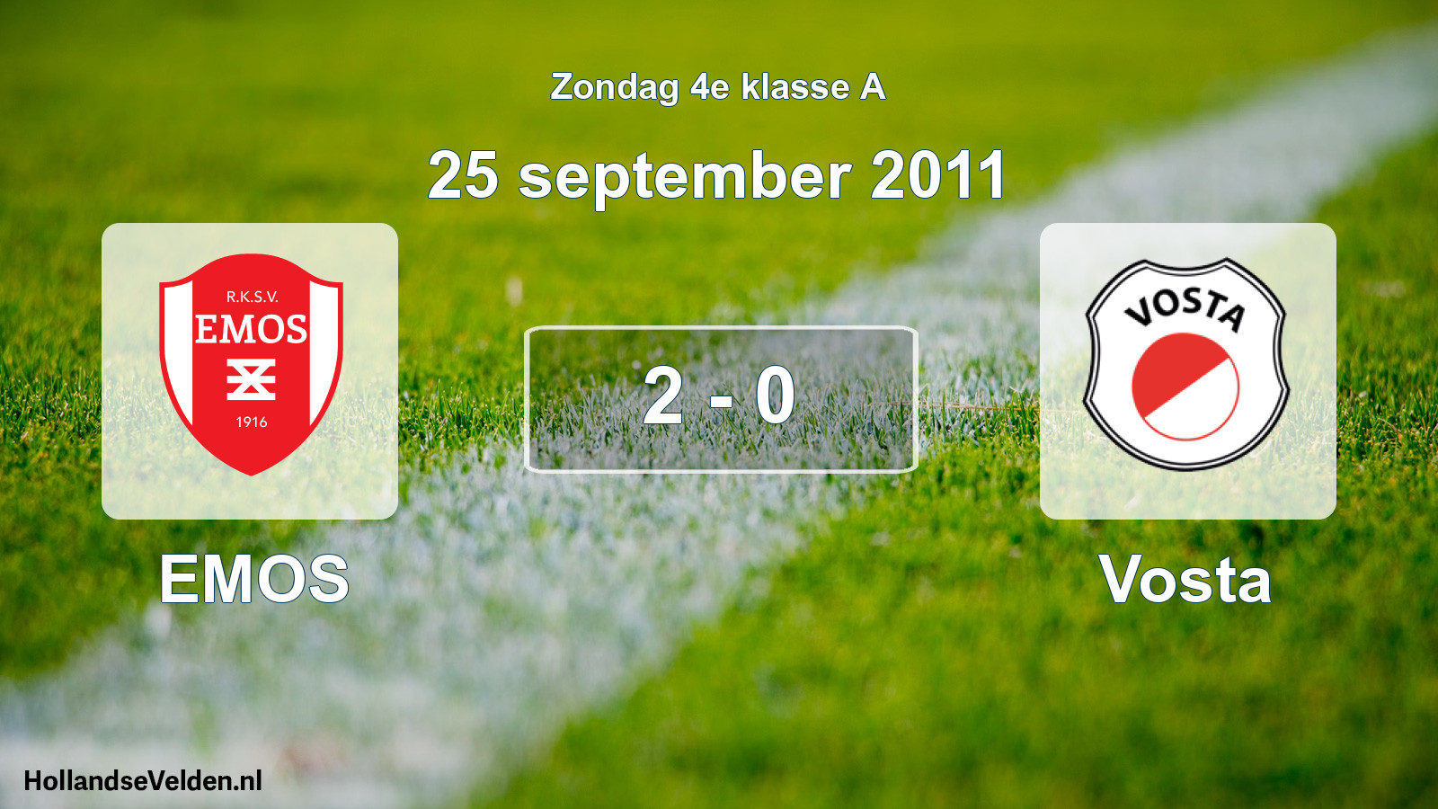 Total number of matches played: EMOS - Vosta 2 - 0 (25 September 2011)