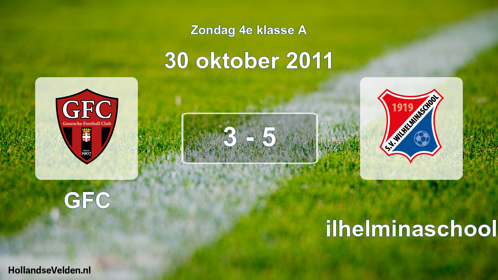 Total number of matches played: GFC - Wilhelminaschool 3 - 5 (30 October 2011)