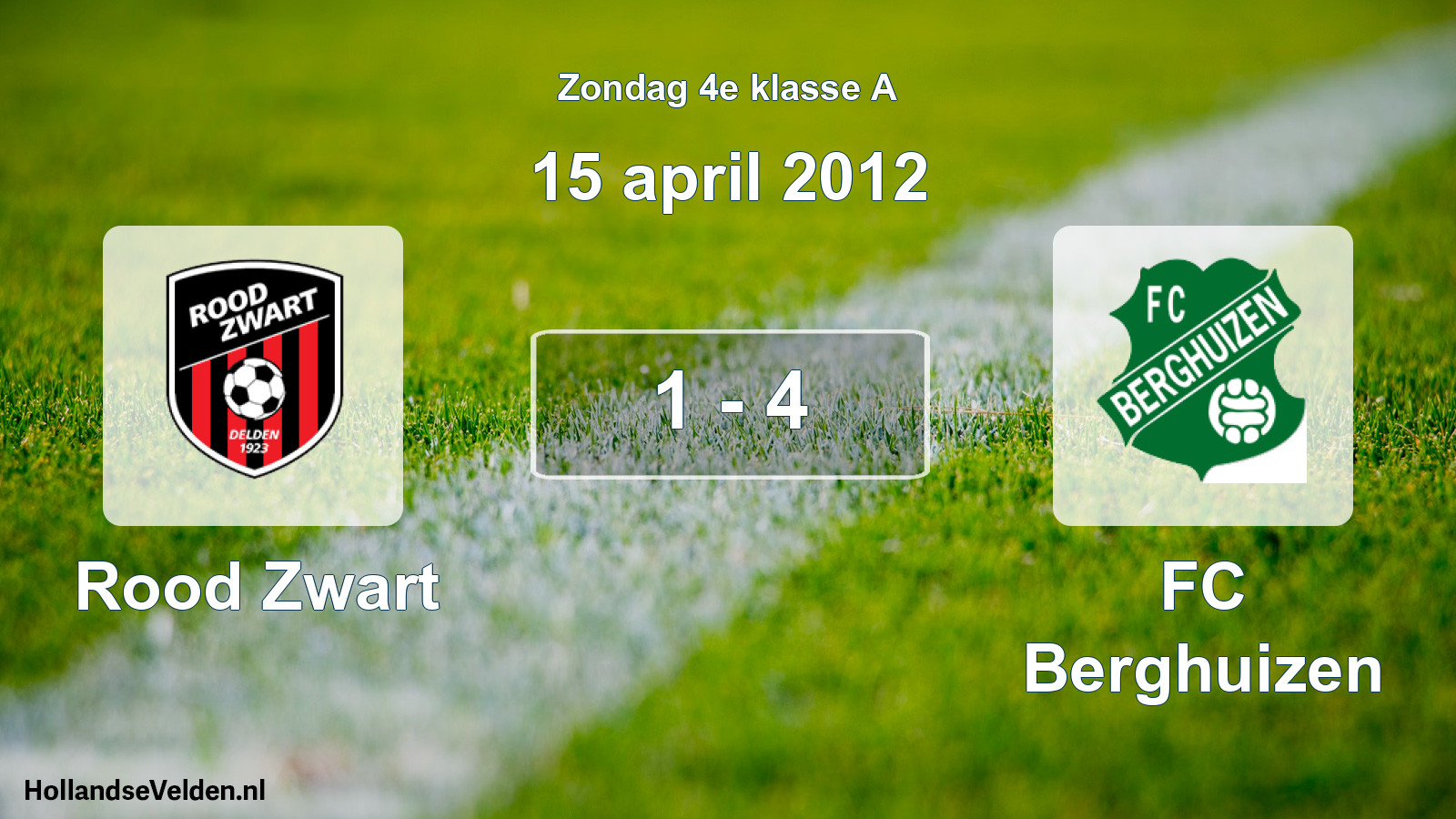 Total number of matches played: Rood Zwart - FC Berghuizen 1 - 4 (15 April 2012)