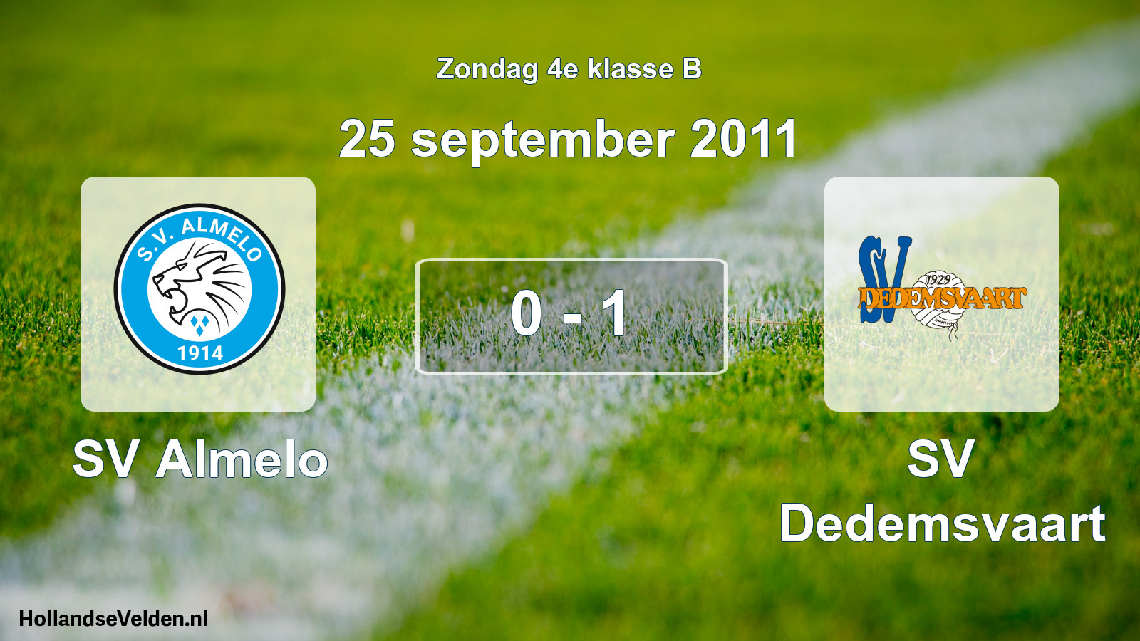 Total number of matches played: SV Almelo - SV Dedemsvaart 0 - 1 (25 September 2011)