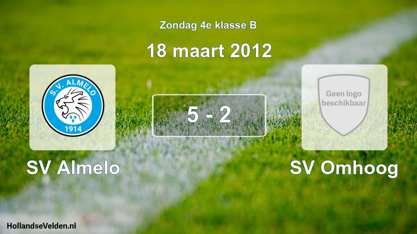 Total number of matches played: SV Almelo - SV Omhoog 5 - 2 (18 March 2012)