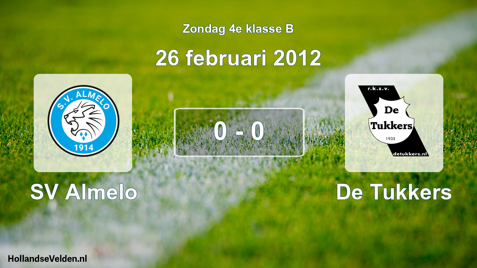 Total number of matches played: SV Almelo - De Tukkers 0 - 0 (26 February 2012)
