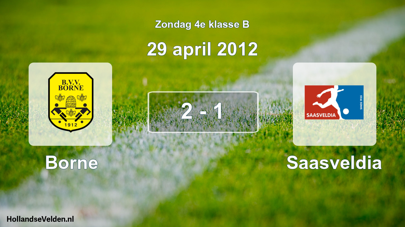Total number of matches played: Borne - Saasveldia 2 - 1 (29 April 2012)