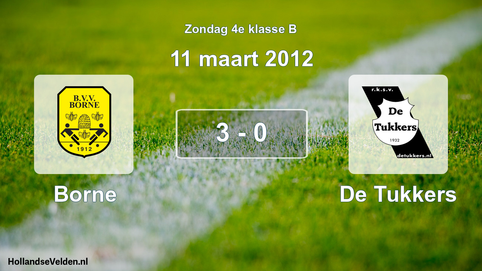 Total number of matches played: Borne - De Tukkers 3 - 0 (11 March 2012)