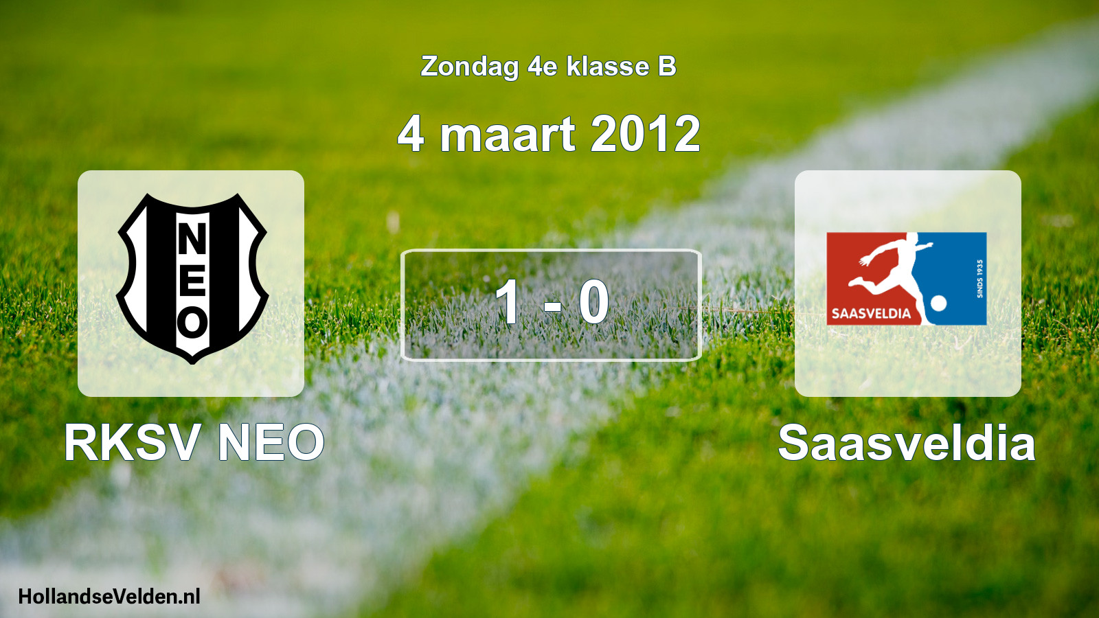 Total number of matches played: RKSV NEO - Saasveldia 1 - 0 (4 March 2012)