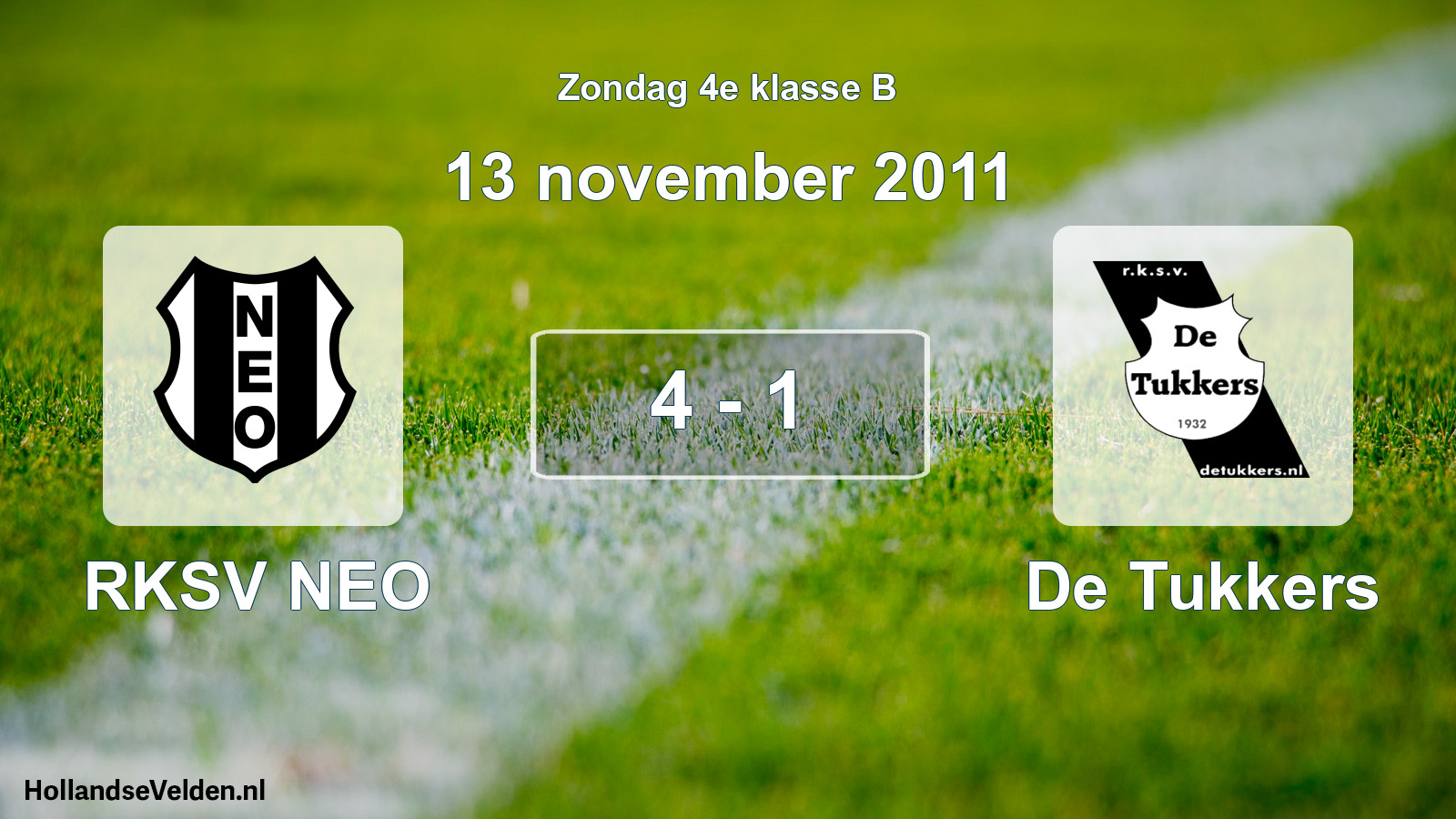 Total number of matches played: RKSV NEO - De Tukkers 4 - 1 (13 November 2011)