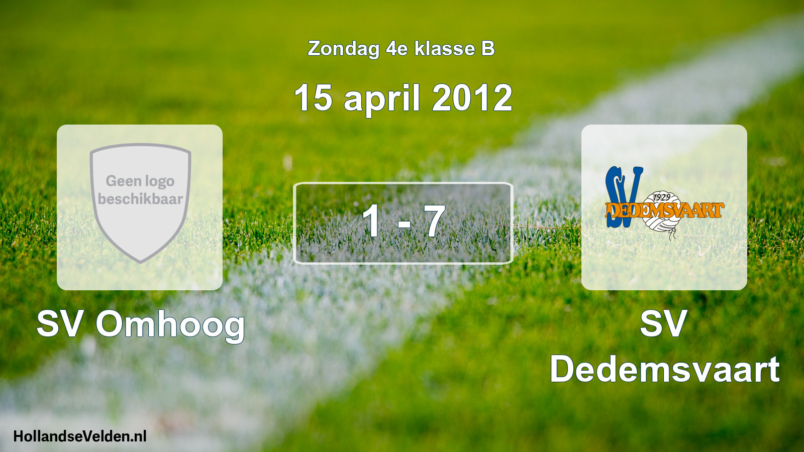 Total number of matches played: SV Omhoog - SV Dedemsvaart 1 - 7 (15 April 2012)