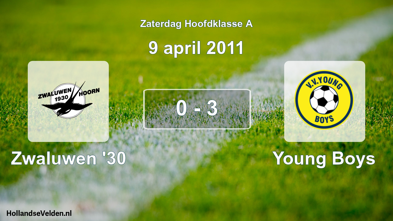 Total number of matches played: Zwaluwen '30 - Young Boys 0 - 3 (9 April 2011)