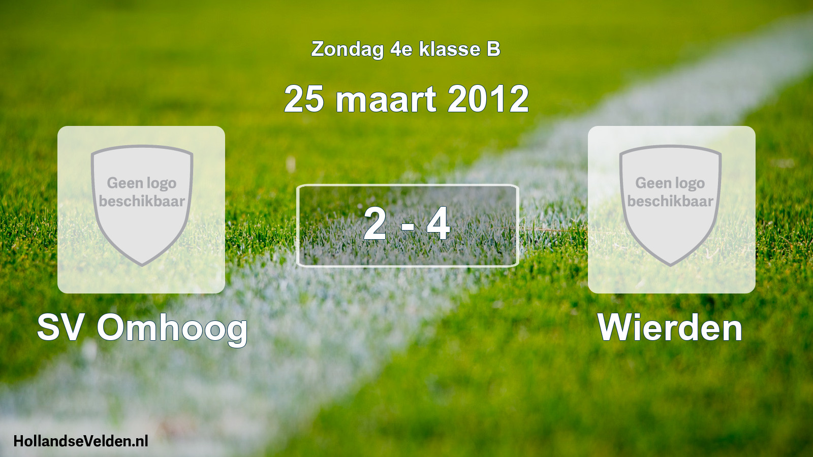 Total number of matches played: SV Omhoog - Wierden 2 - 4 (25 March 2012)