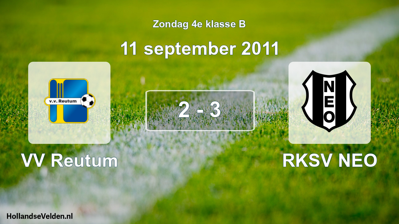 Total number of matches played: VV Reutum - RKSV NEO 2 - 3 (11 September 2011)