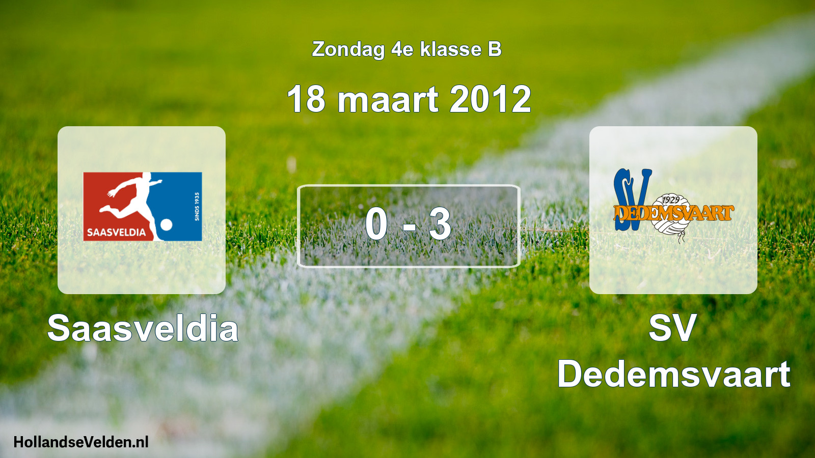 Total number of matches played: Saasveldia - SV Dedemsvaart 0 - 3 (18 March 2012)