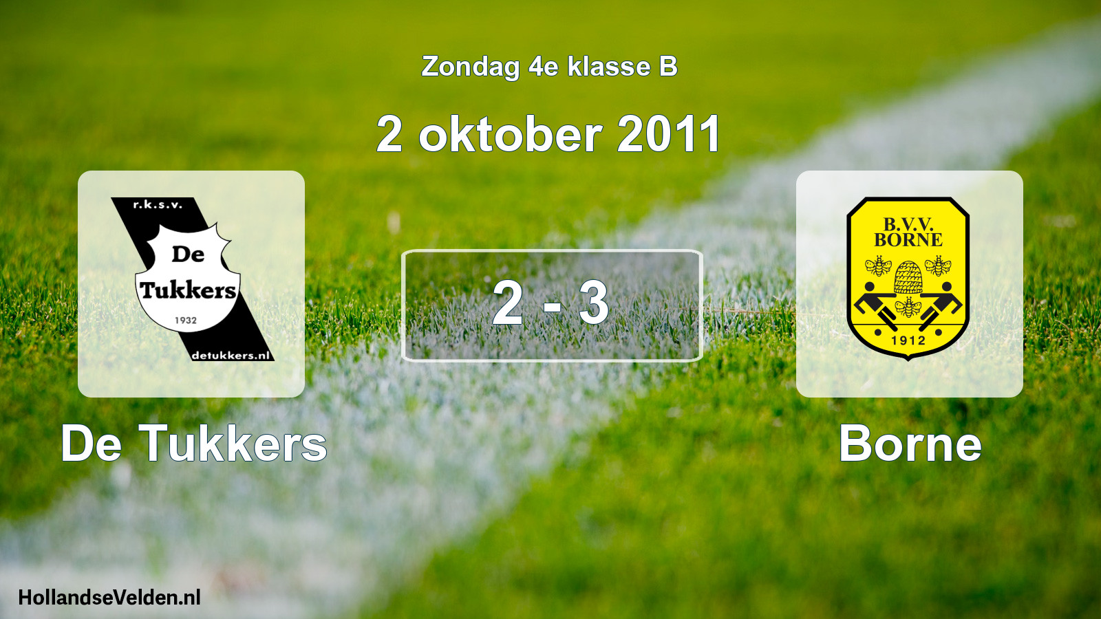 Total number of matches played: De Tukkers - Borne 2 - 3 (2 October 2011)