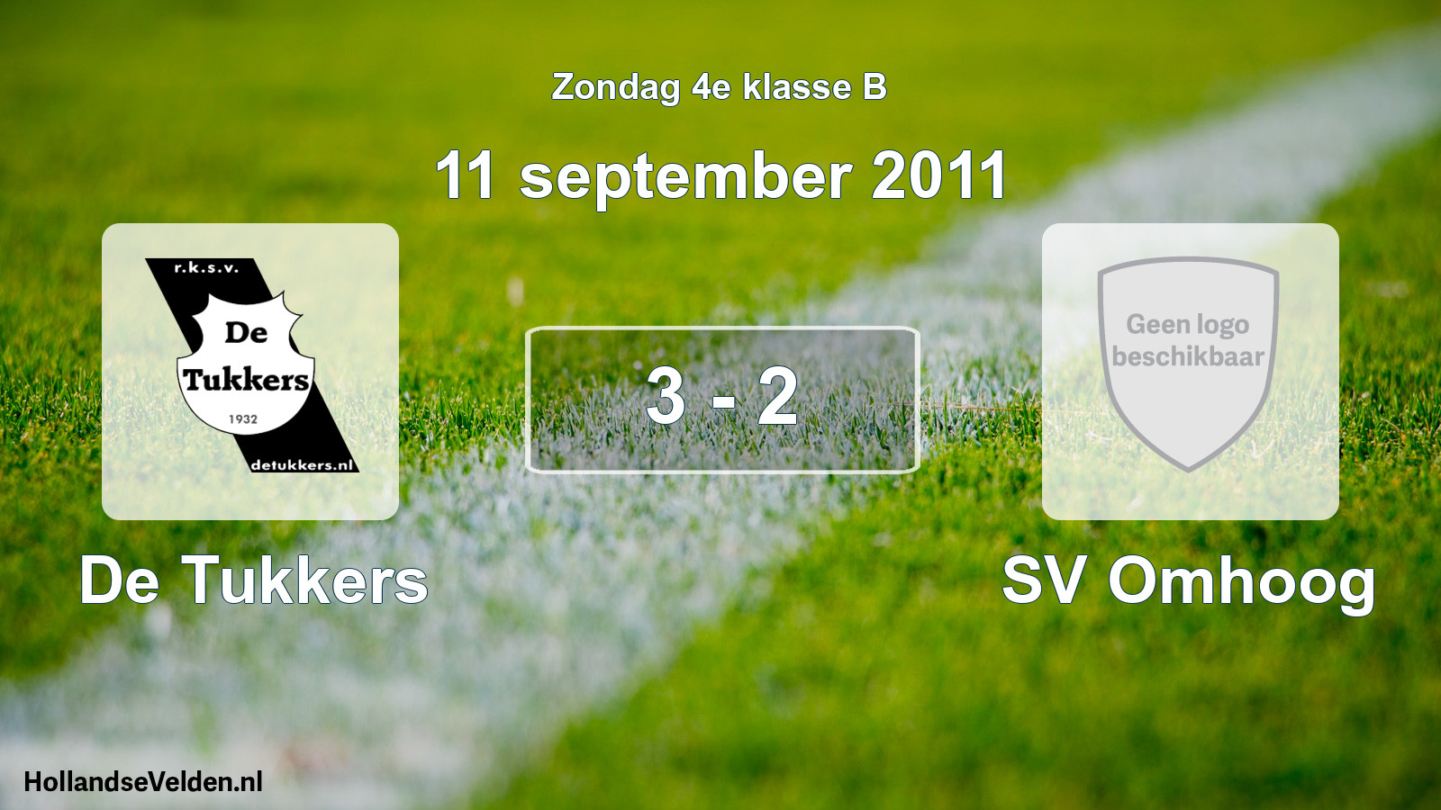 Total number of matches played: De Tukkers - SV Omhoog 3 - 2 (11 September 2011)