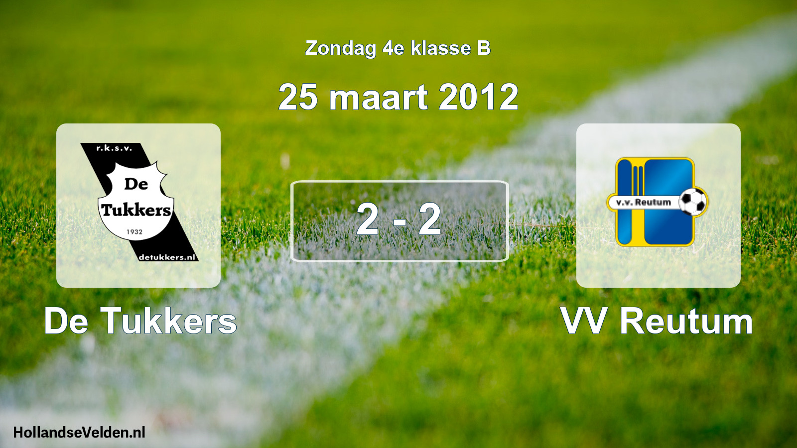 Total number of matches played: De Tukkers - VV Reutum 2 - 2 (25 March 2012)
