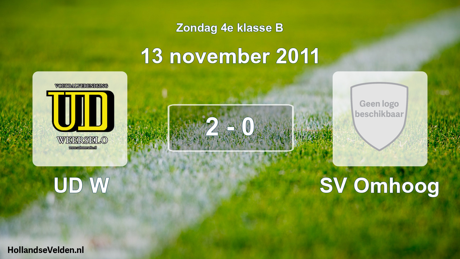 Total number of matches played: UD W - SV Omhoog 2 - 0 (13 November 2011)