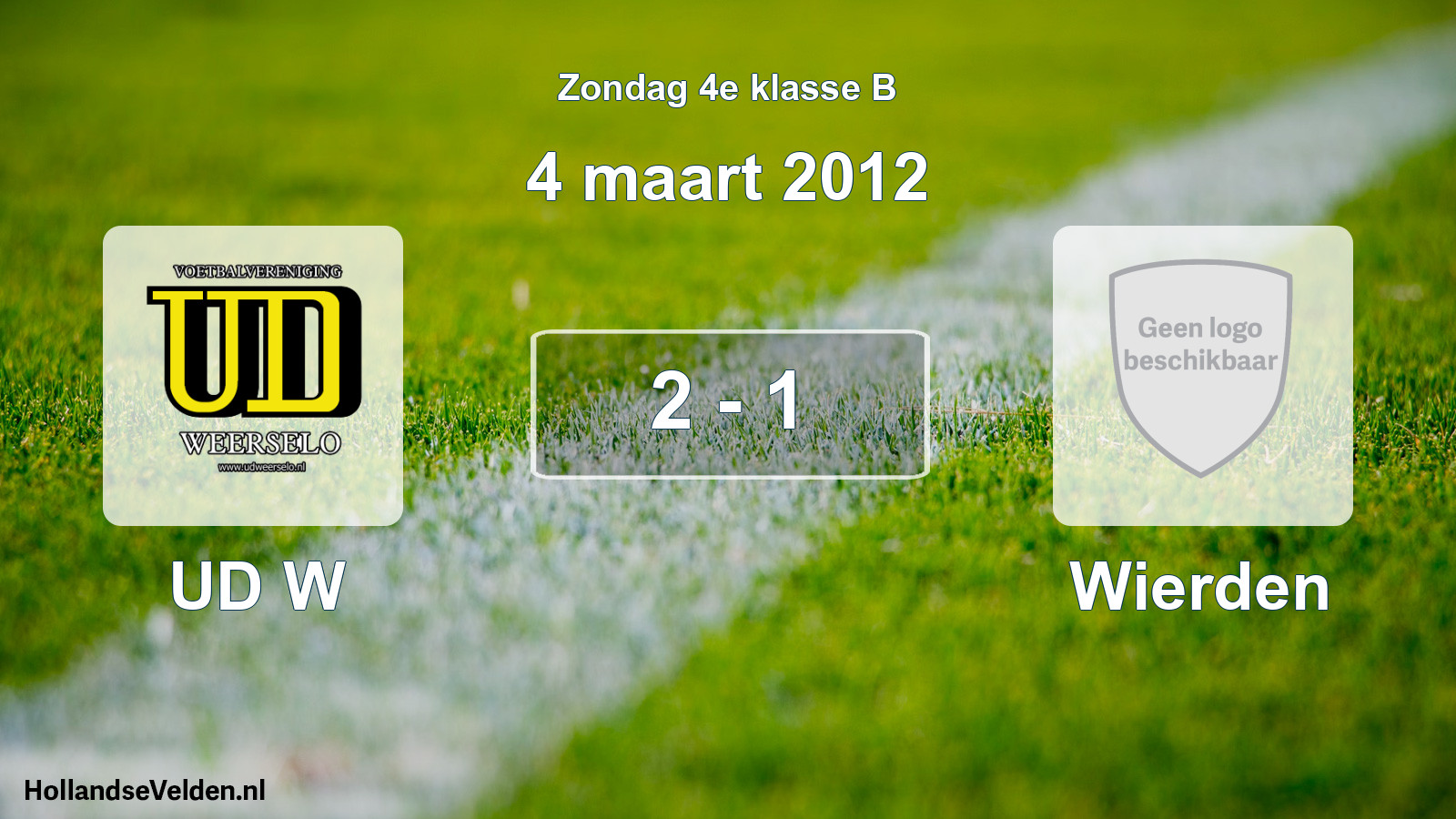 Total number of matches played: UD W - Wierden 2 - 1 (4 March 2012)