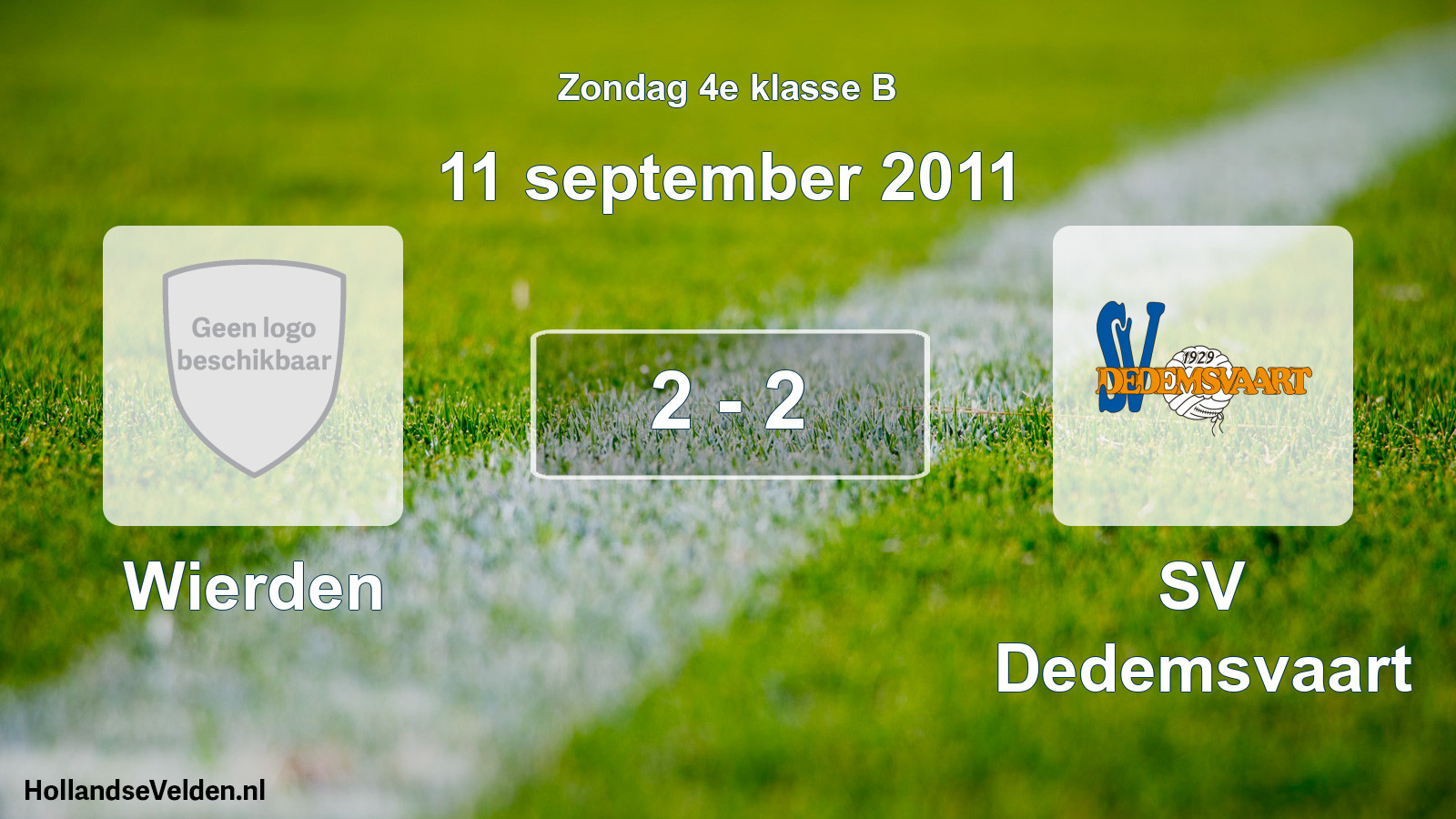 Total number of matches played: Wierden - SV Dedemsvaart 2 - 2 (11 September 2011)