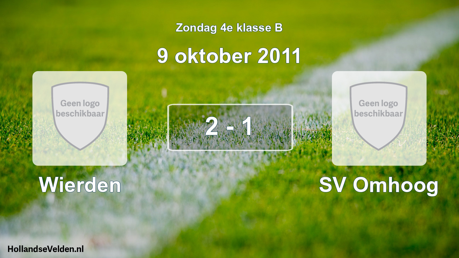 Total number of matches played: Wierden - SV Omhoog 2 - 1 (9 October 2011)