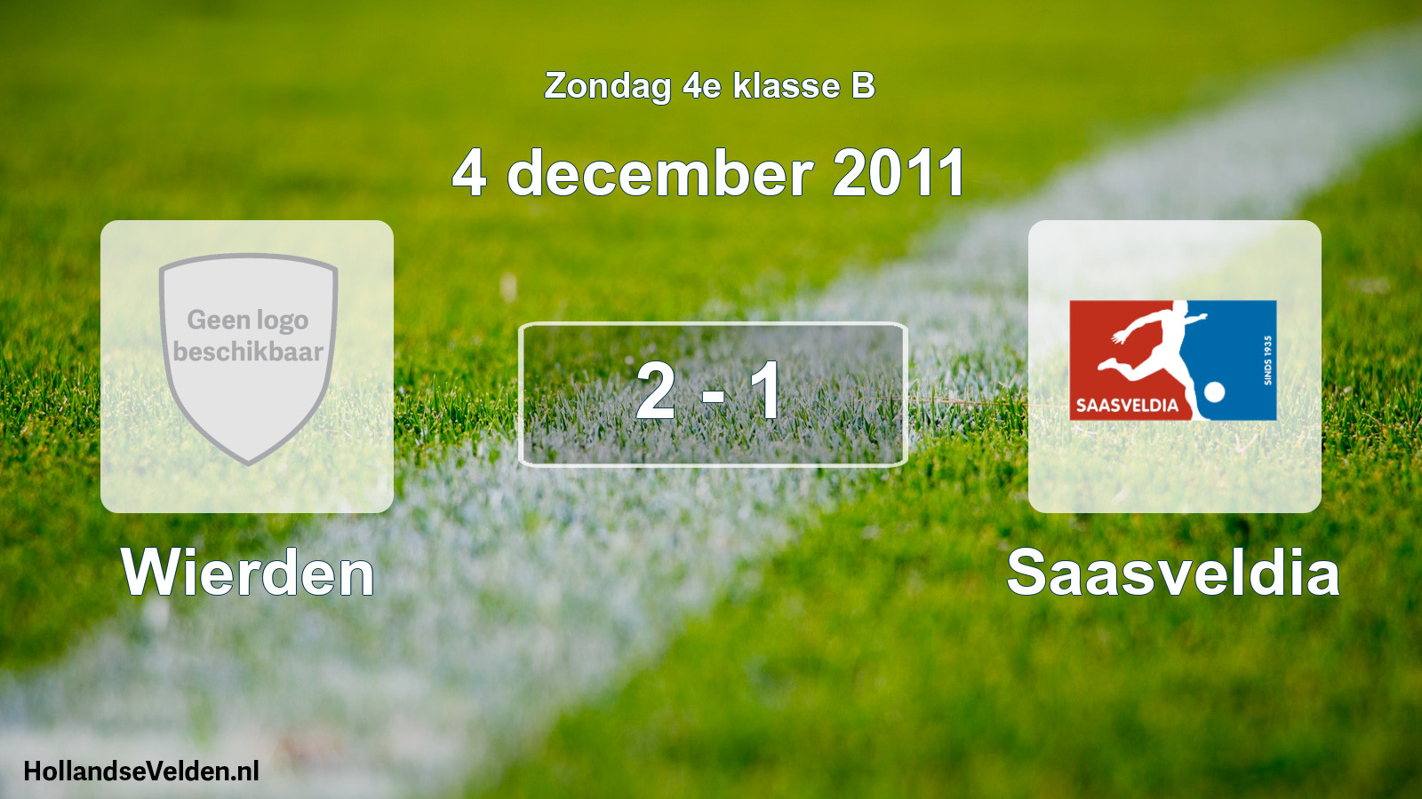 Total number of matches played: Wierden - Saasveldia 2 - 1 (4 December 2011)