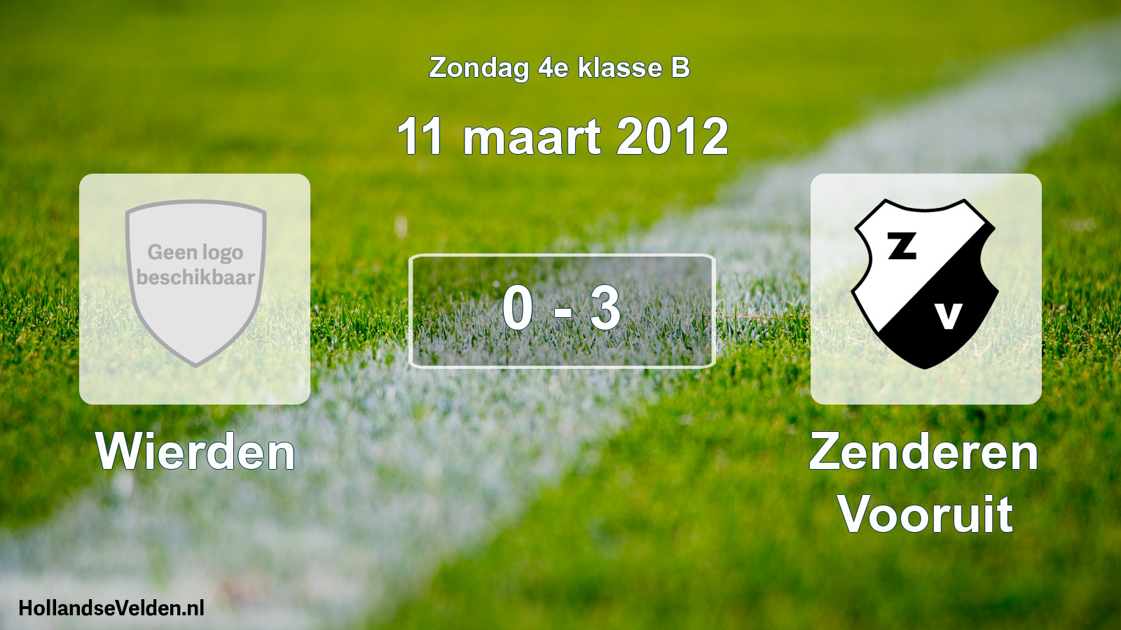 Total number of matches played: Wierden - Zenderen Vooruit 0 - 3 (11 March 2012)