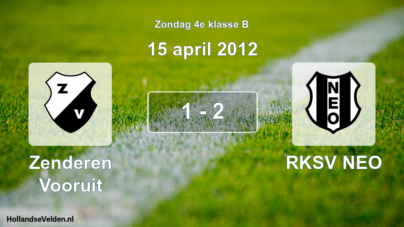 Total number of matches played: Zenderen Vooruit - RKSV NEO 1 - 2 (15 April 2012)