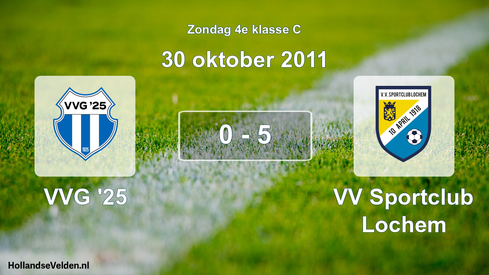 Total number of matches played: VVG '25 - VV Sportclub Lochem 0 - 5 (30 October 2011)