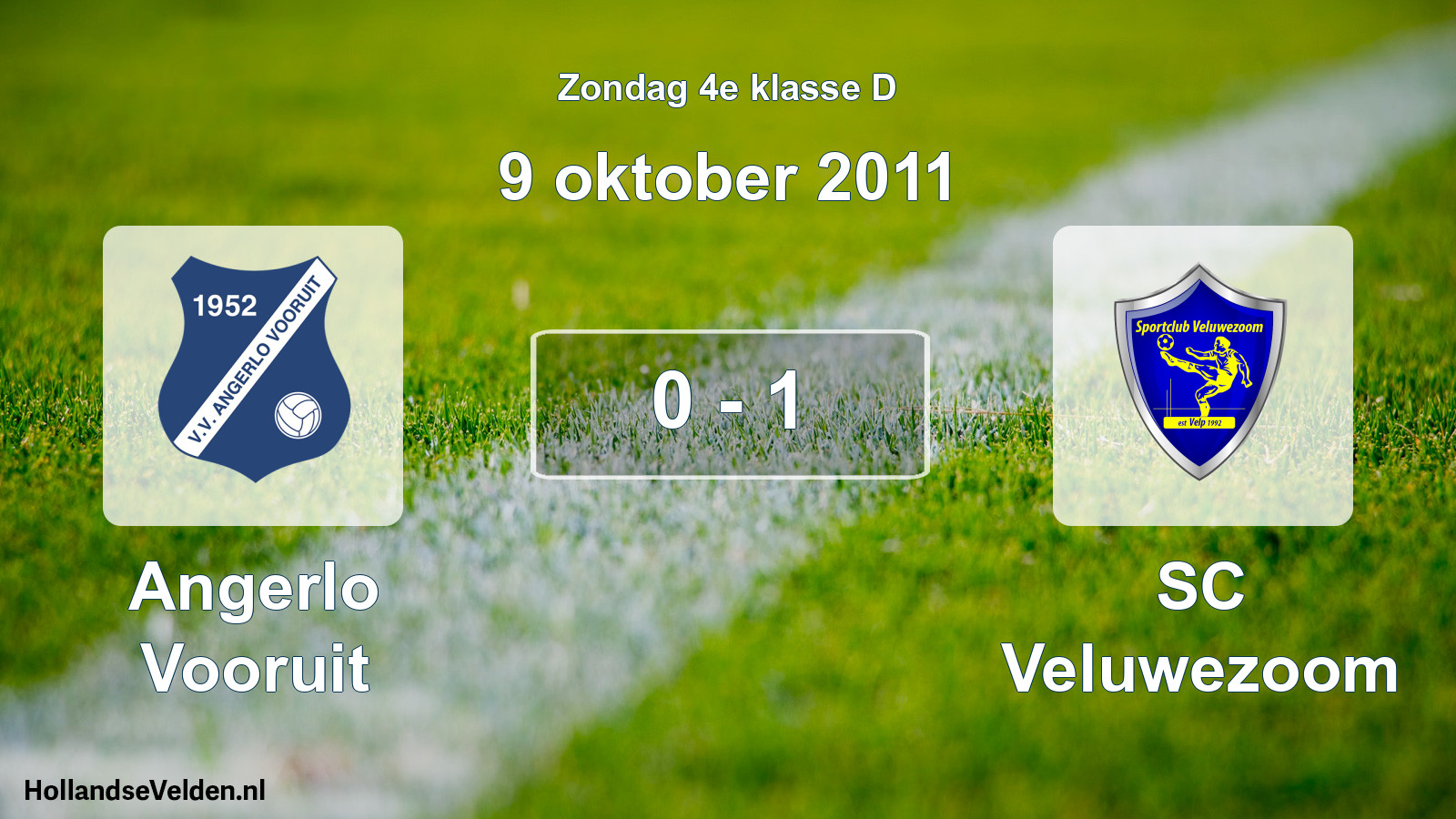 Total number of matches played: Angerlo Vooruit - SC Veluwezoom 0 - 1 (9 October 2011)