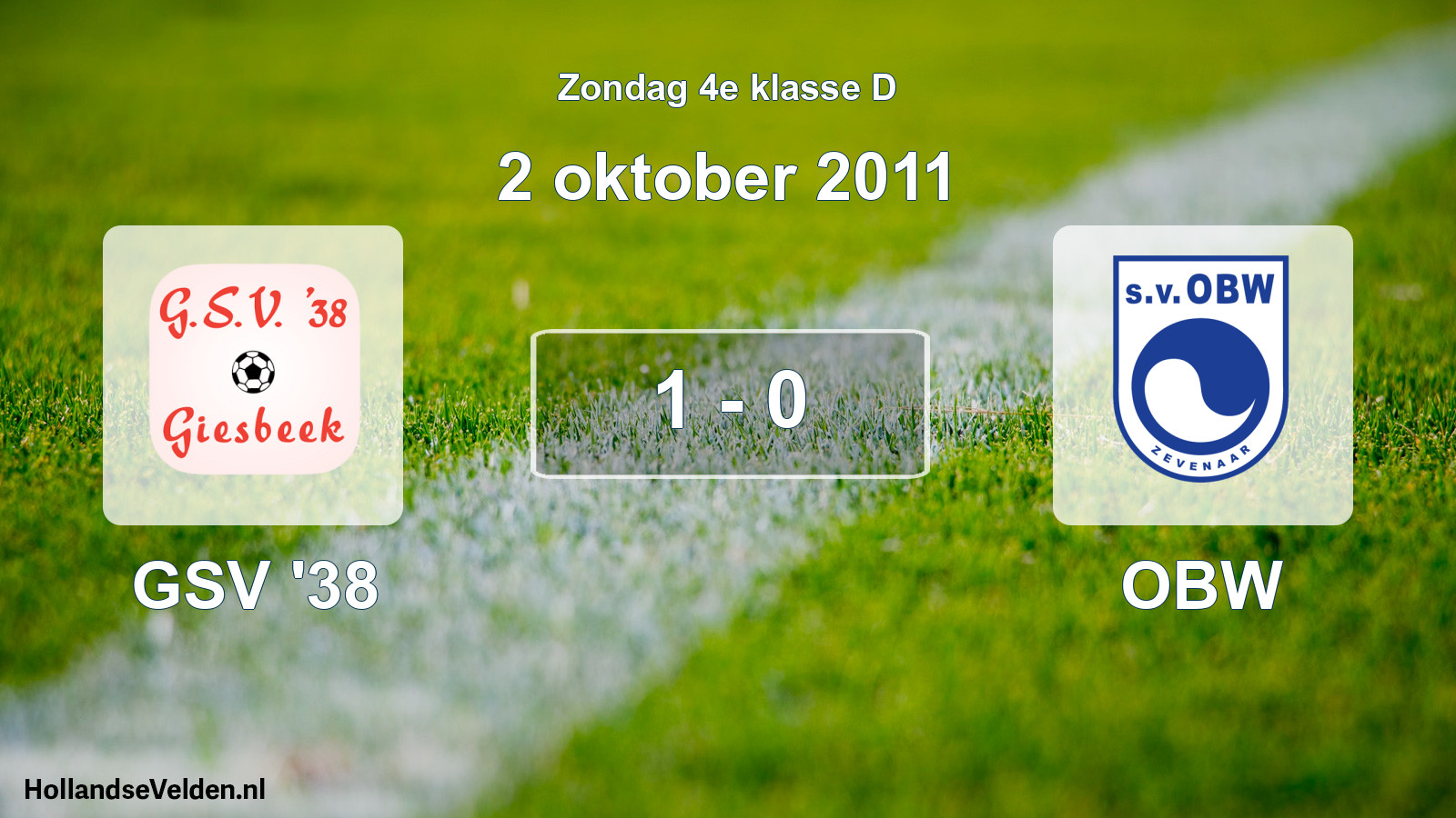 Total number of matches played: GSV '38 - OBW 1 - 0 (2 October 2011)