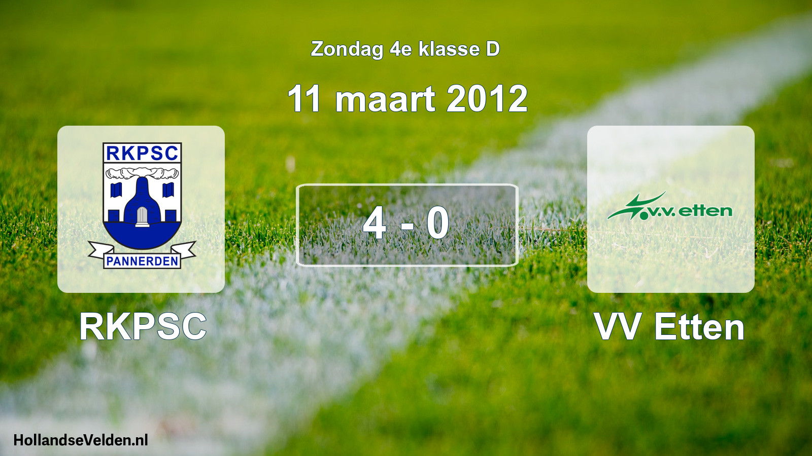 Total number of matches played: RKPSC - VV Etten 4 - 0 (11 March 2012)