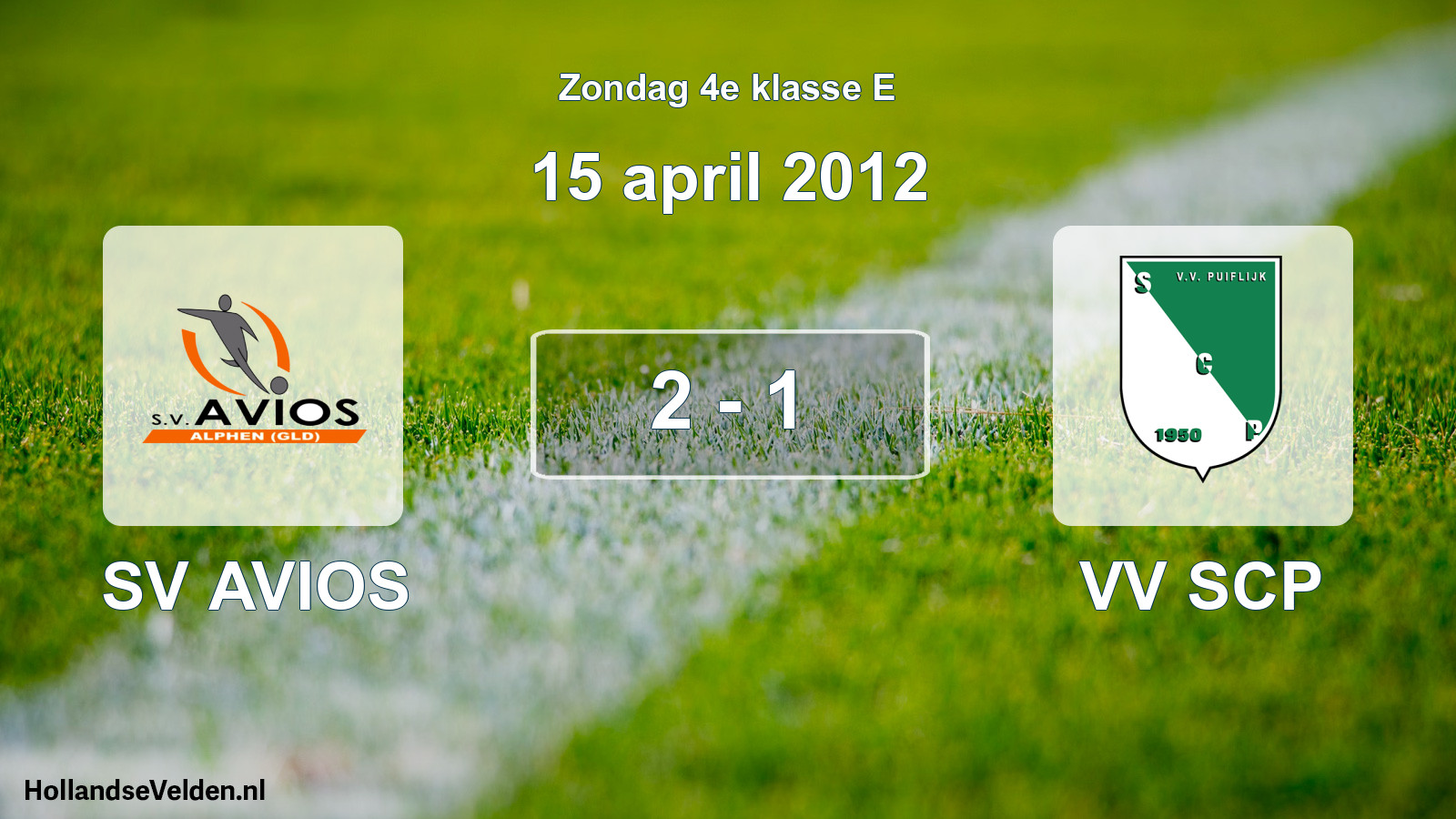 Total number of matches played: SV AVIOS - VV SCP 2 - 1 (15 April 2012)