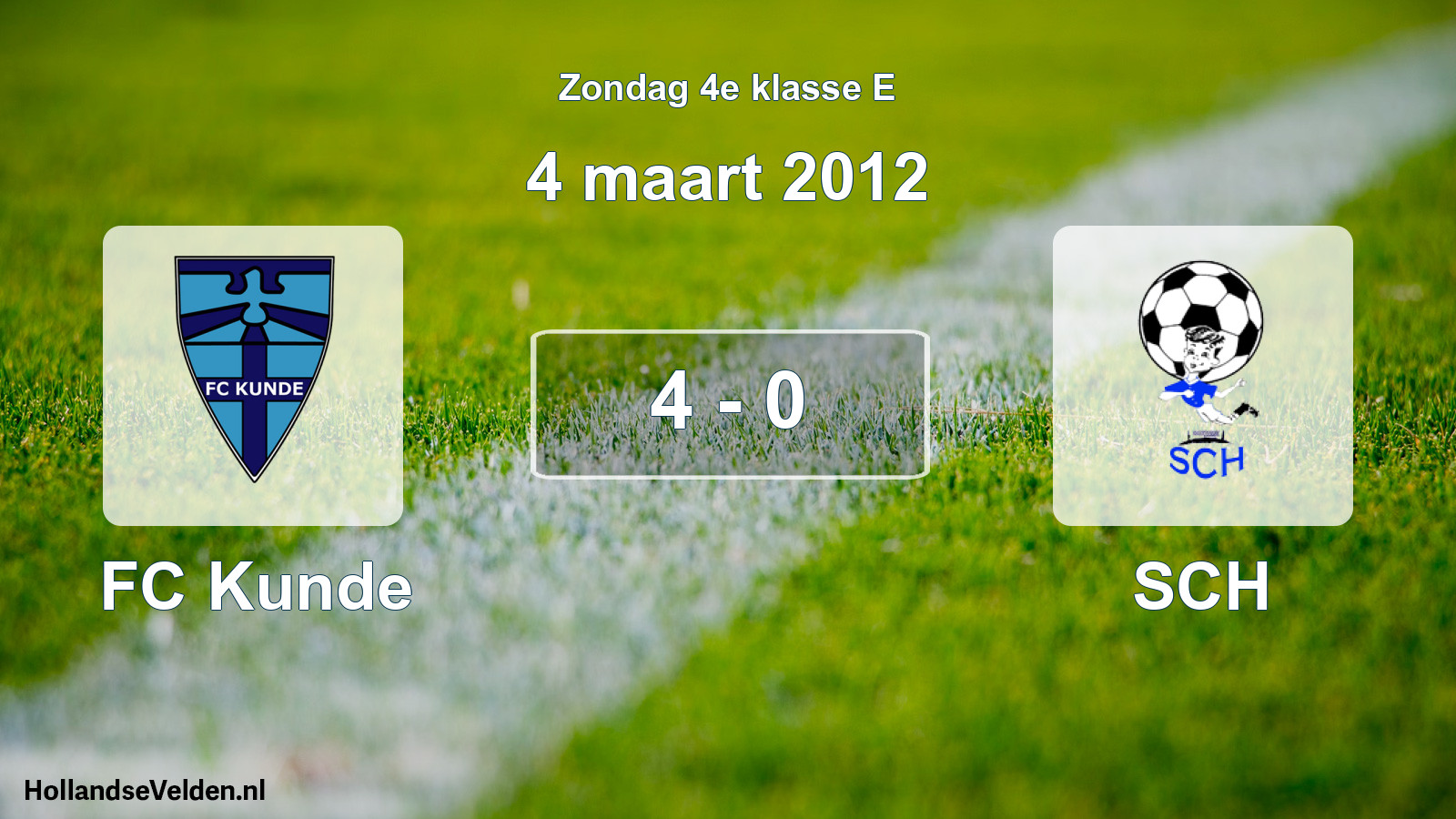 Total number of matches played: FC Kunde - SCH 4 - 0 (4 March 2012)