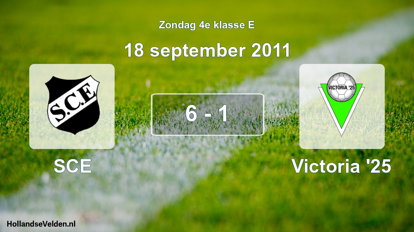 Total number of matches played: SCE - Victoria '25 6 - 1 (18 September 2011)