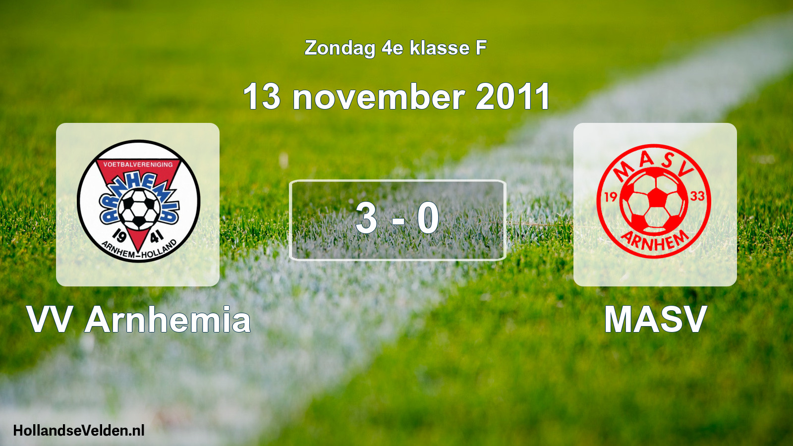 Total number of matches played: VV Arnhemia - MASV 3 - 0 (13 November 2011)
