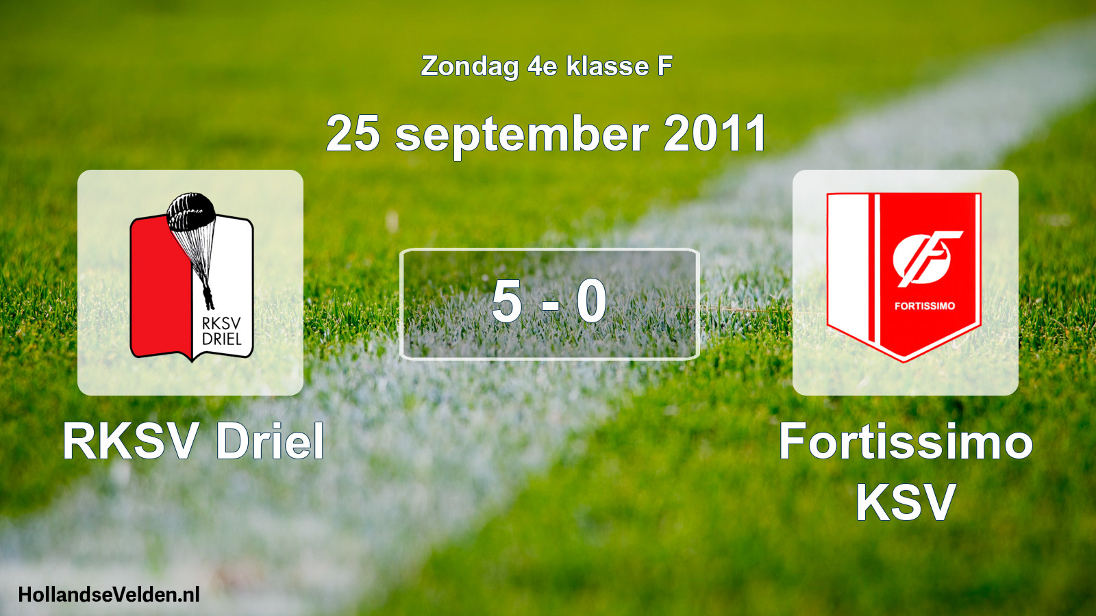 Total number of matches played: RKSV Driel - Fortissimo KSV 5 - 0 (25 September 2011)