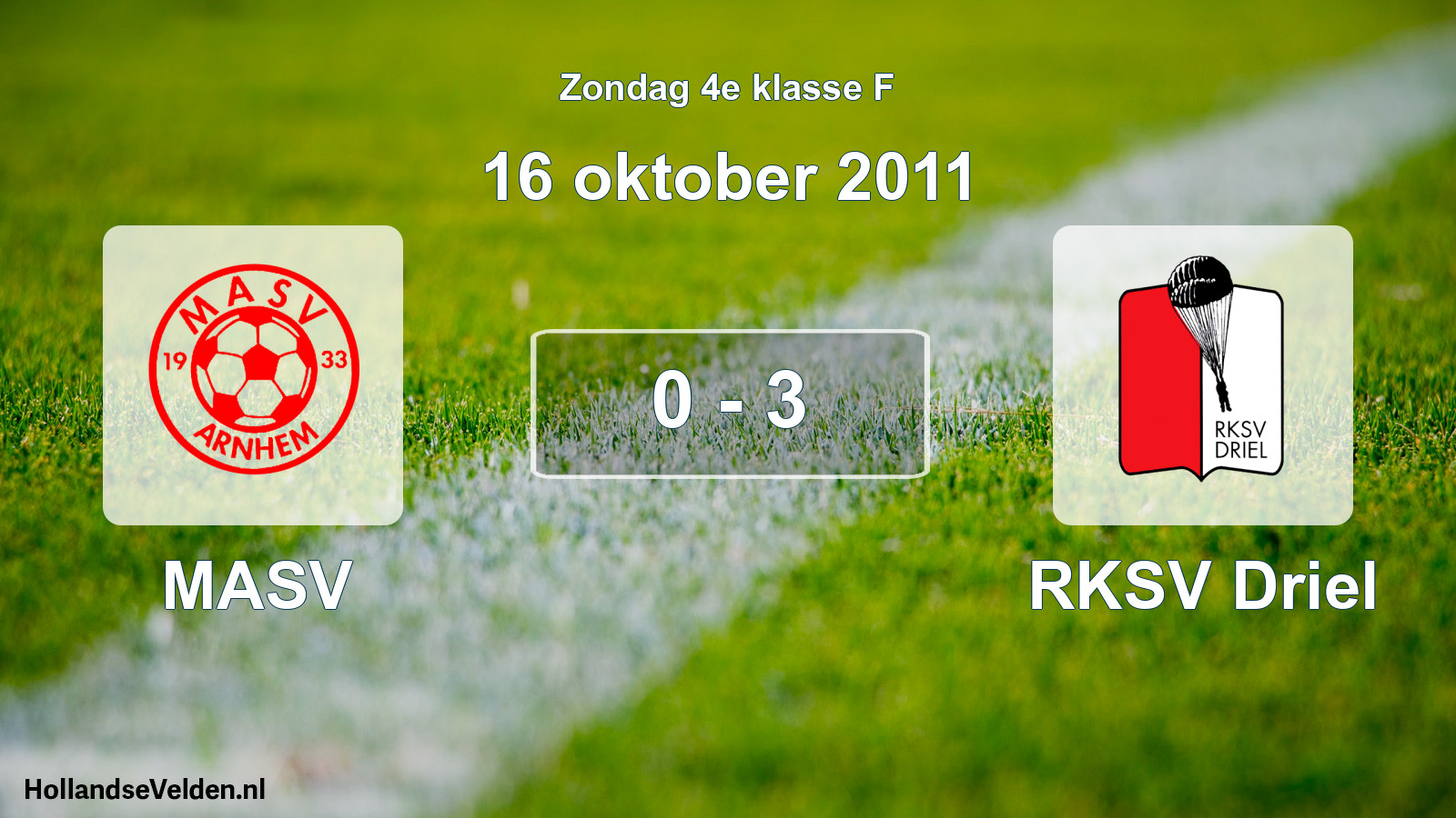 Total number of matches played: MASV - RKSV Driel 0 - 3 (16 October 2011)