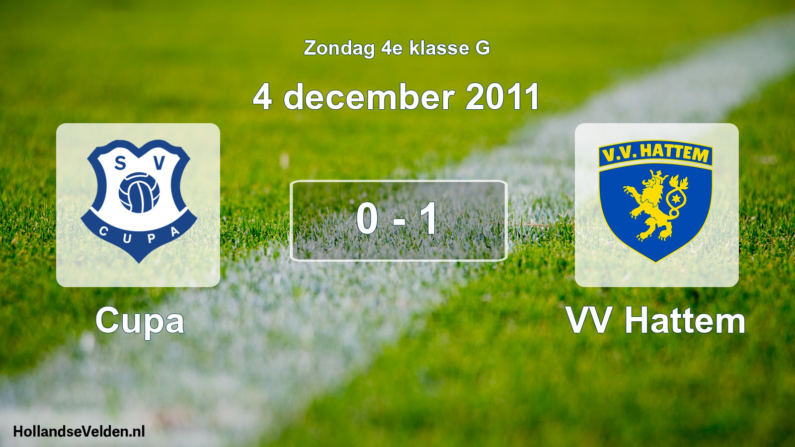 Total number of matches played: Cupa - VV Hattem 0 - 1 (4 December 2011)