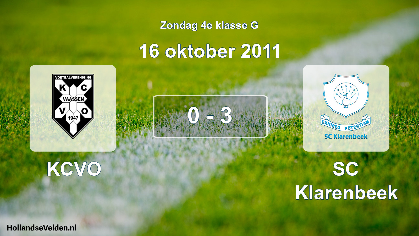 Total number of matches played: KCVO - SC Klarenbeek 0 - 3 (16 October 2011)