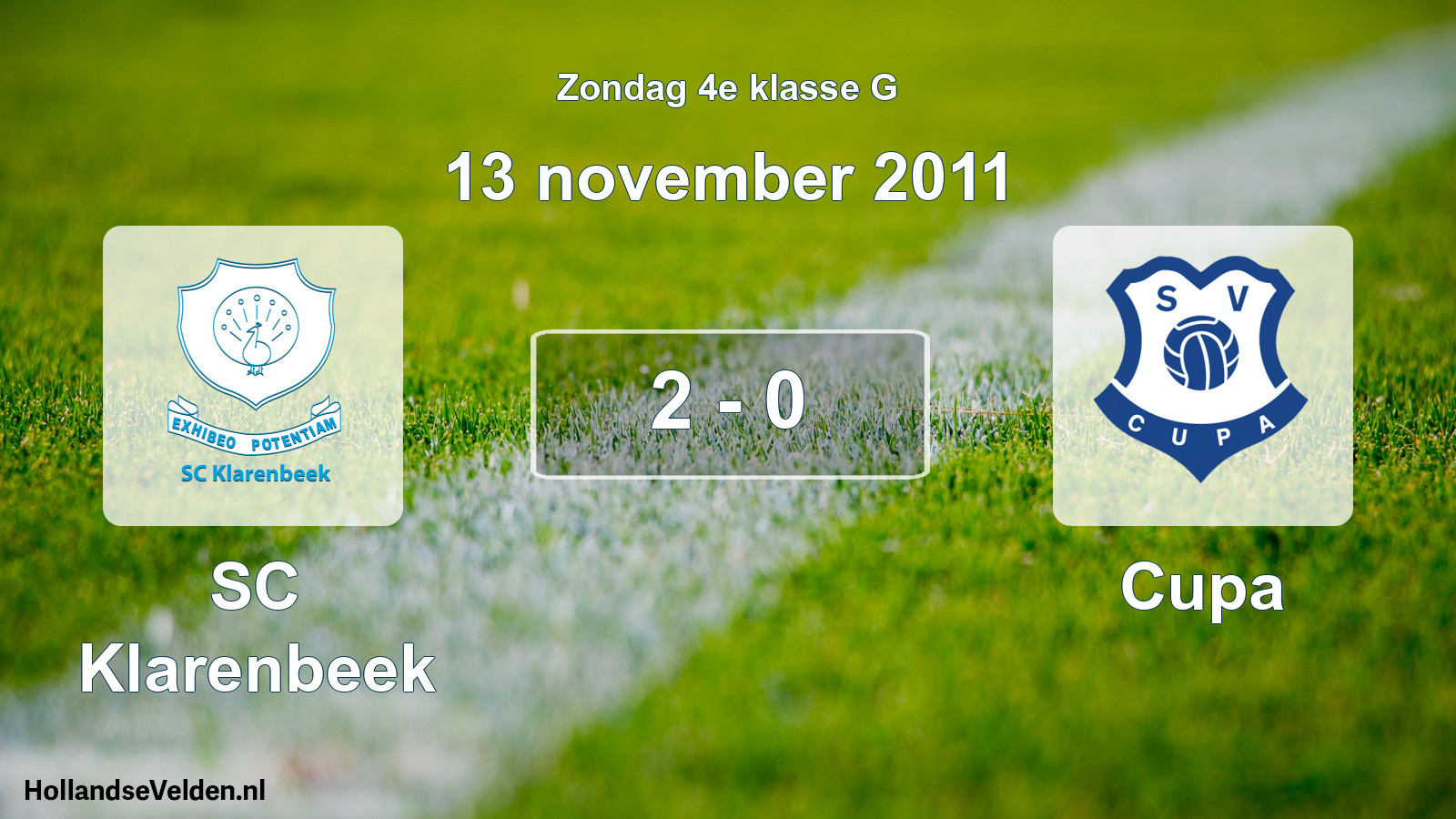 Total number of matches played: SC Klarenbeek - Cupa 2 - 0 (13 November 2011)