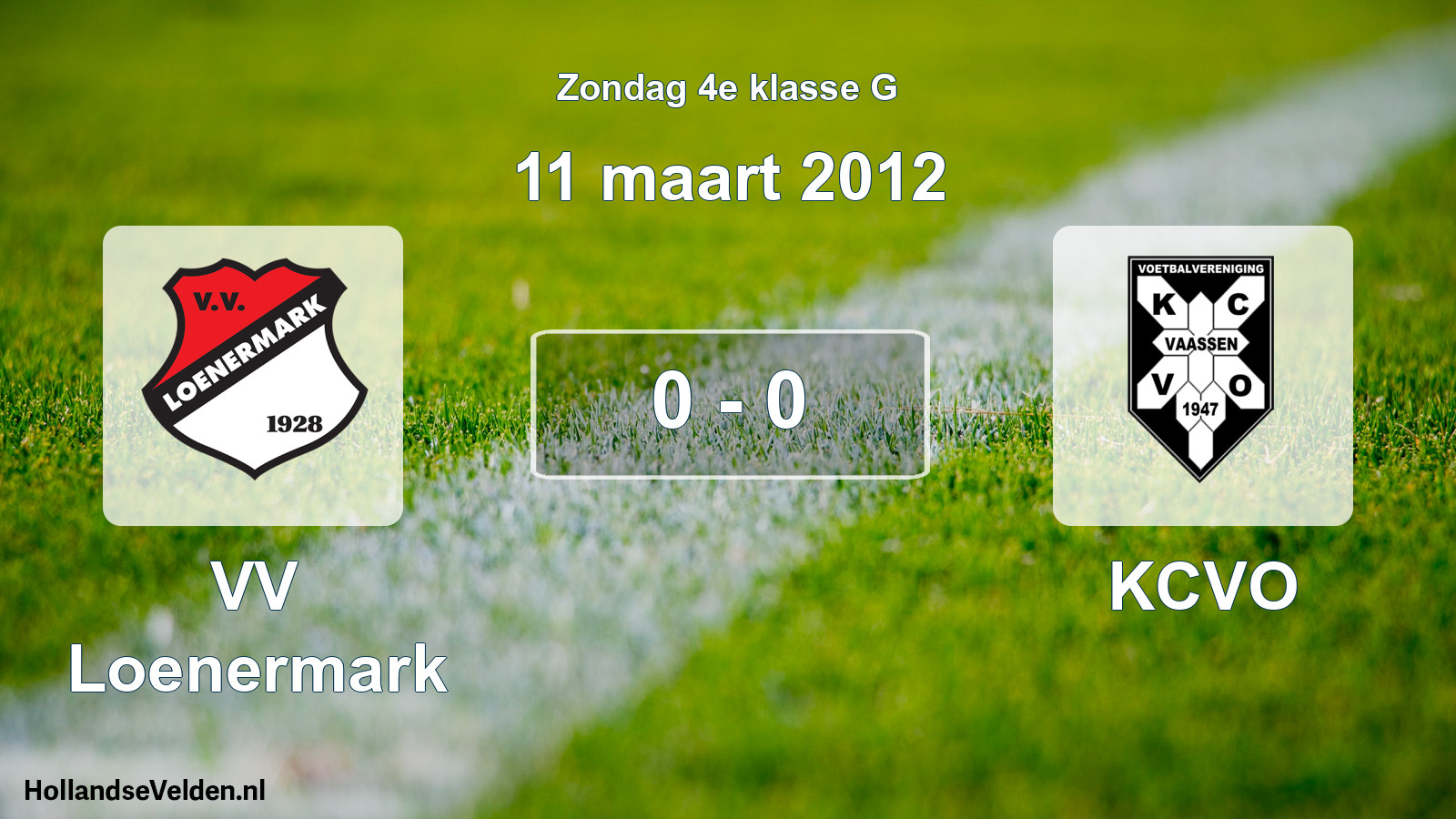 Total number of matches played: VV Loenermark - KCVO 0 - 0 (11 March 2012)