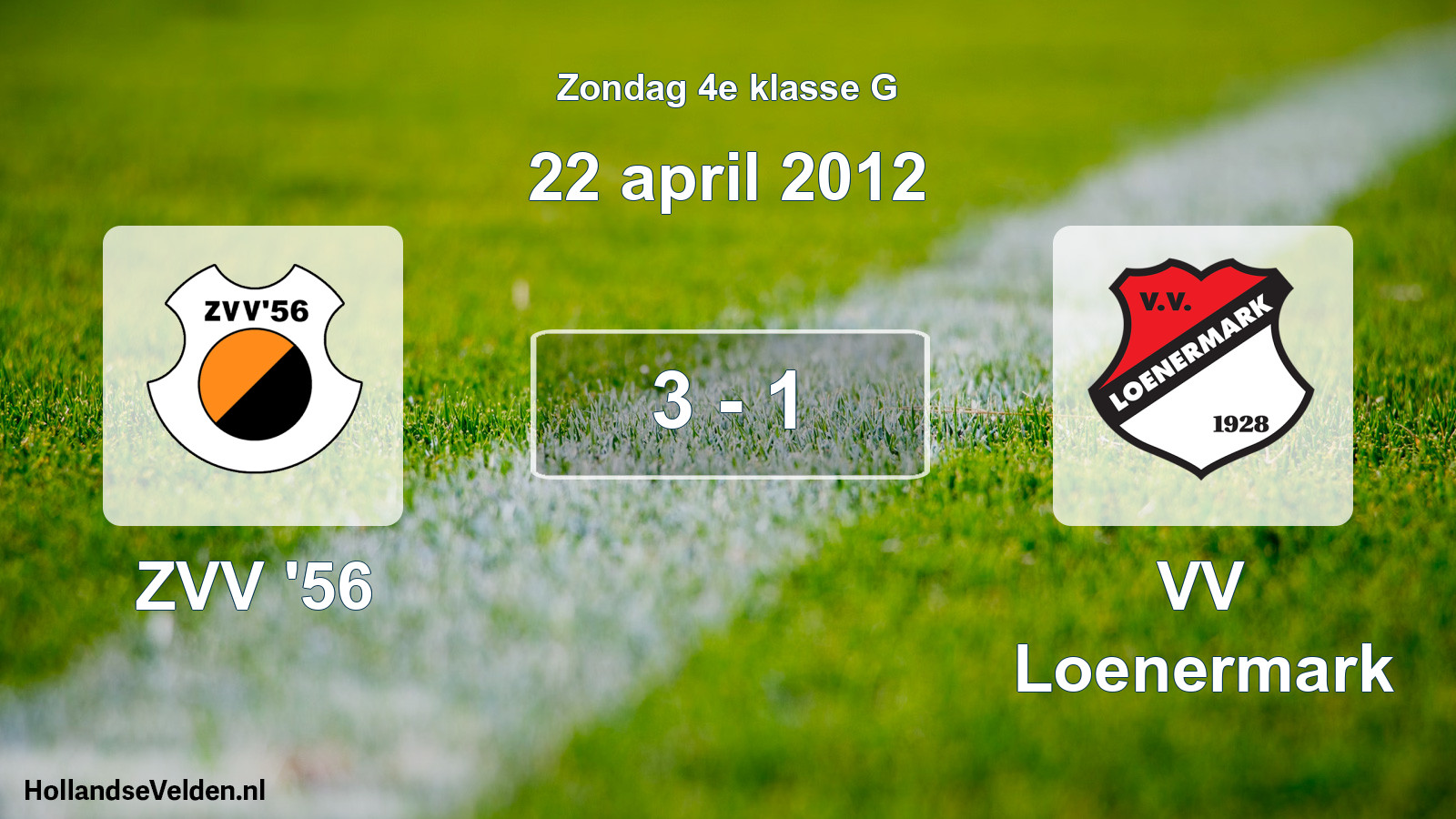 Total number of matches played: ZVV '56 - VV Loenermark 3 - 1 (22 April 2012)