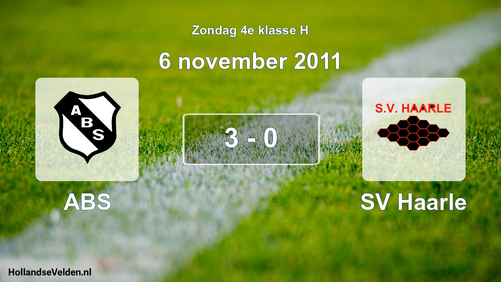 Total number of matches played: ABS - SV Haarle 3 - 0 (6 November 2011)
