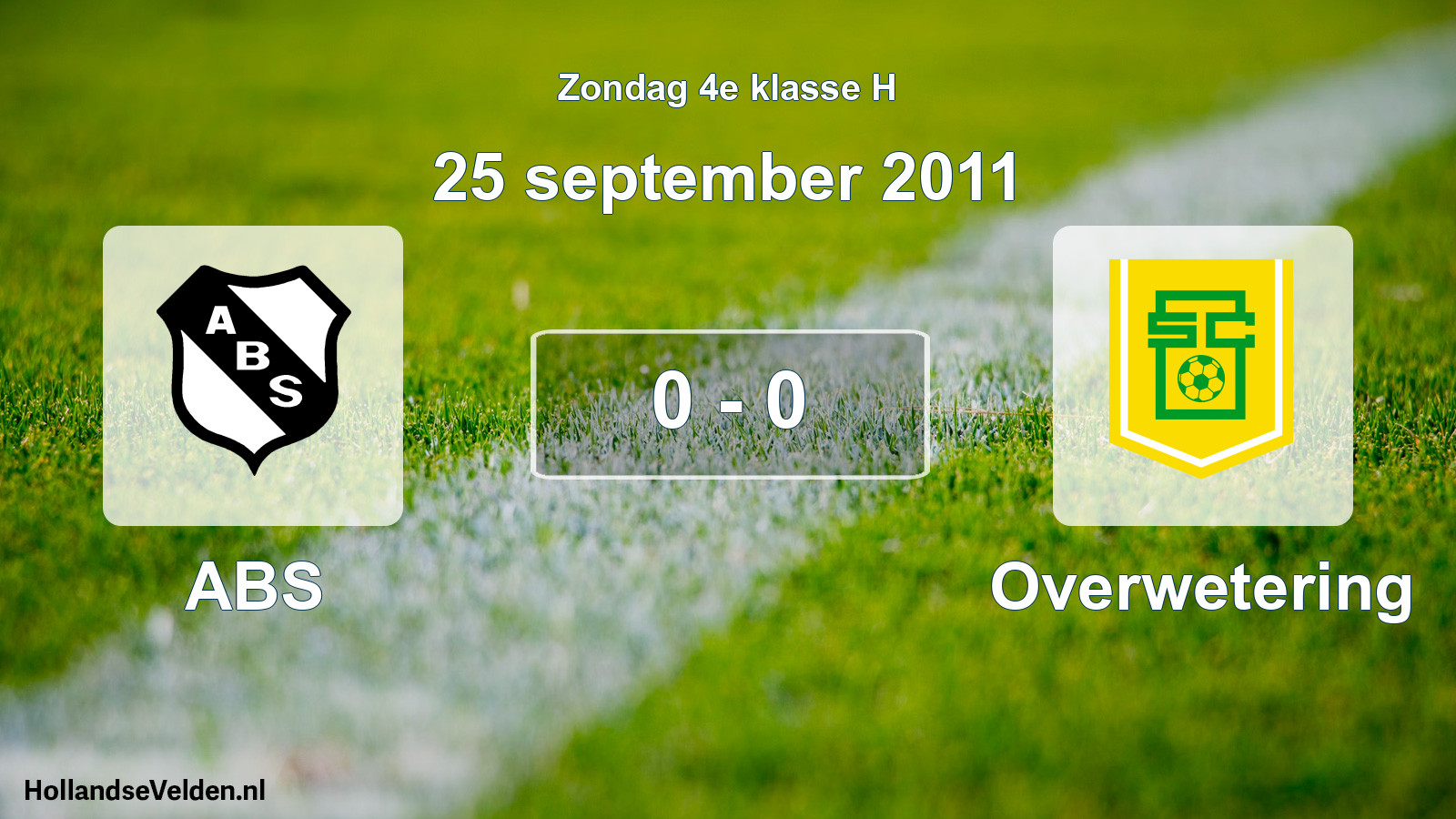 Total number of matches played: ABS - Overwetering 0 - 0 (25 September 2011)