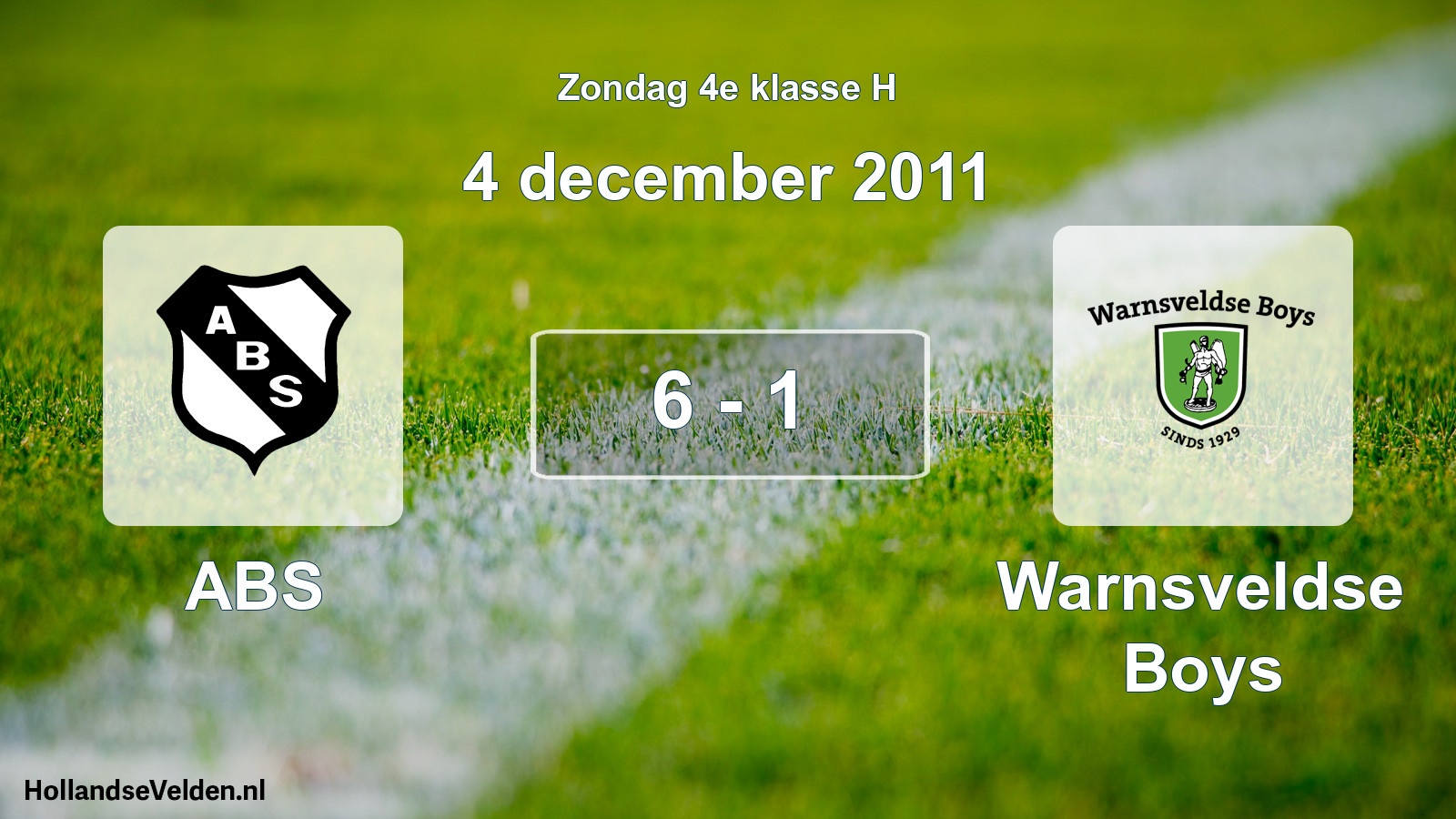Total number of matches played: ABS - Warnsveldse Boys 6 - 1 (4 December 2011)