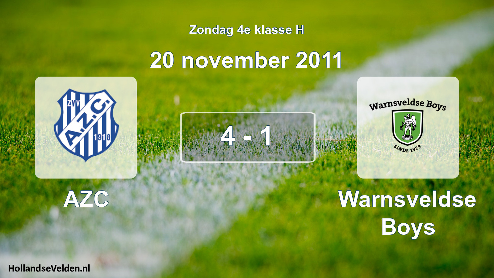 Total number of matches played: AZC - Warnsveldse Boys 4 - 1 (20 November 2011)